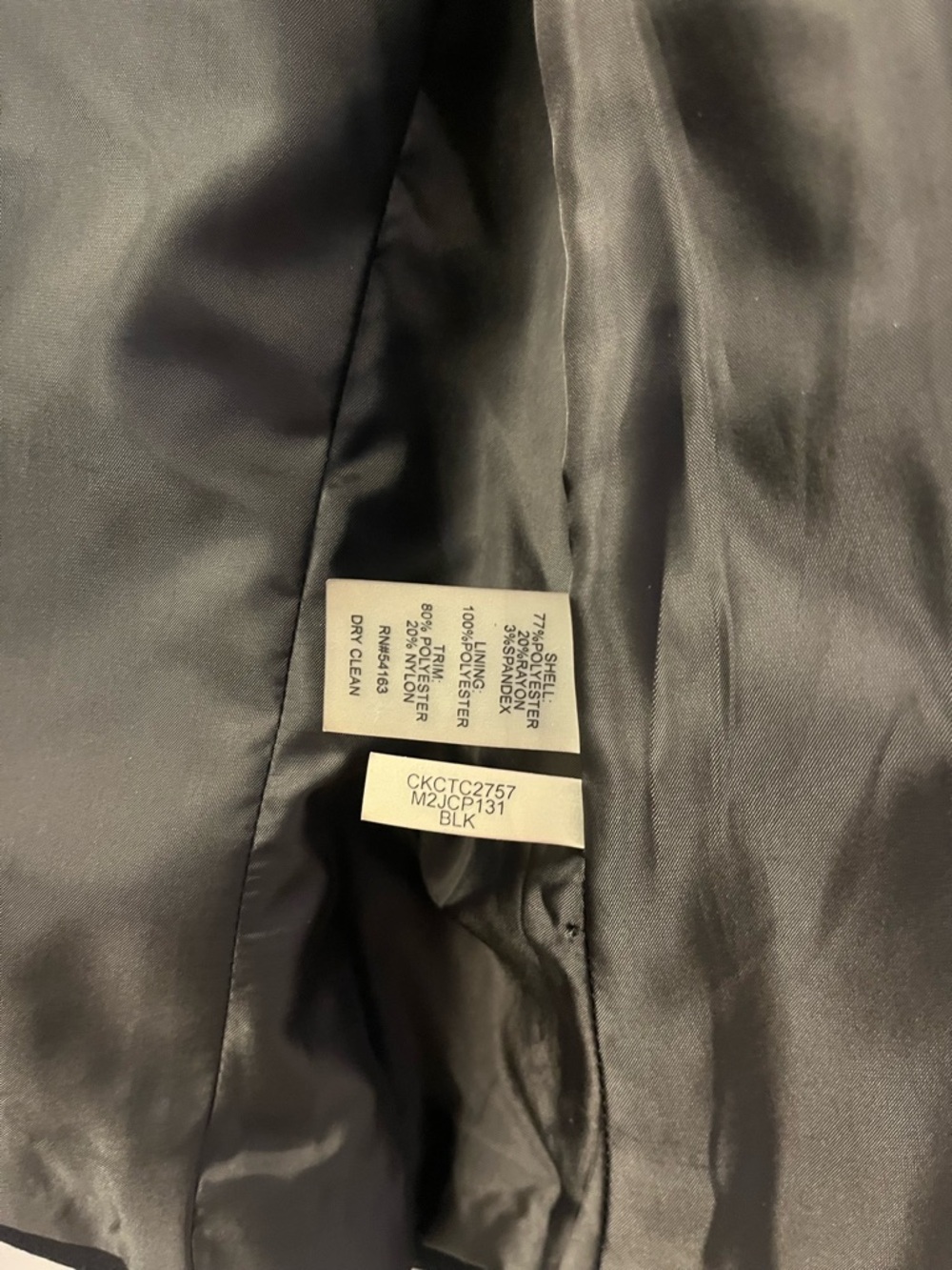 Calvin Klein Black Sequin Moto-Style Blazer Jacket PTP 19/L 21 - Picture 8 of 8